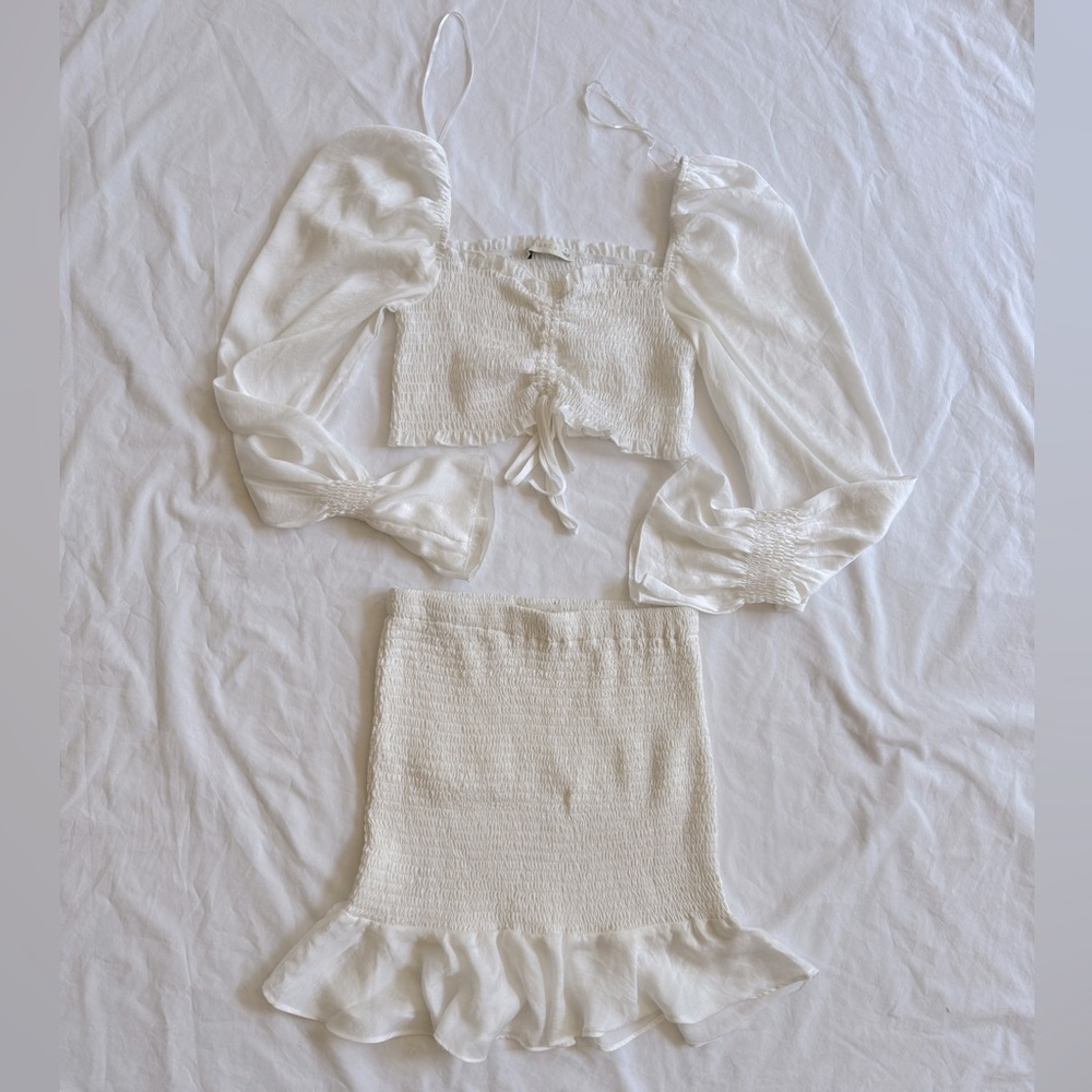 Miss Lola White Top & Skirt Set - Picture 3 of 9